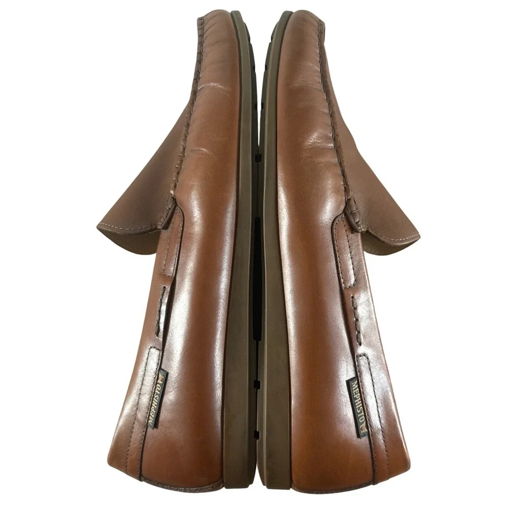 Mephisto Algoras Brandy Leather Loafers Shoes Men's 11 Moccasin Comfort Brown